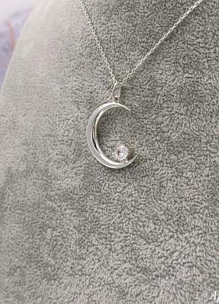 Серебряное колье месяц