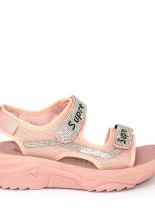 🥰стильные розовые босоножки/сандали спортивные на липучках со стразами,женская обувь на лето🤩3 фото