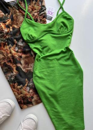 Зеленое платье мини по фигуре primark