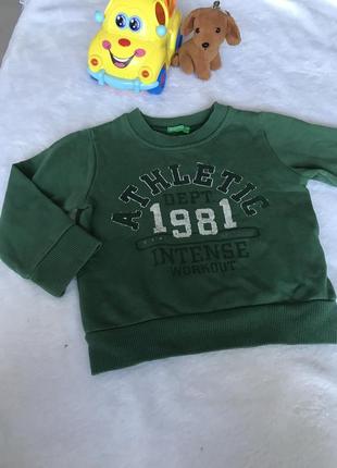 Кофта на 1 - 2 года,батник united colors of benetton утепленный, свитшот утеплен флисом
