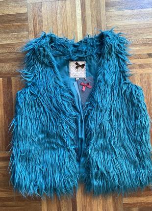 Жилет меховой искусственный мех silvian heach m 38 италия 🇮🇹