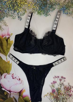 Комплект со стразами “love love”