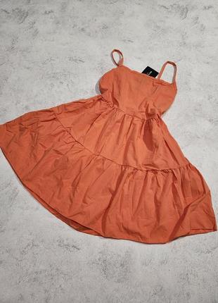 Летнее оранжевое платье2 фото
