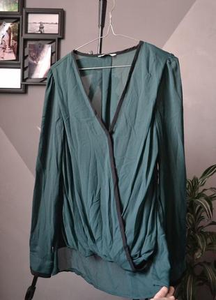 Легкая прозрачная блуза с контрастными вставками h&amp;m3 фото