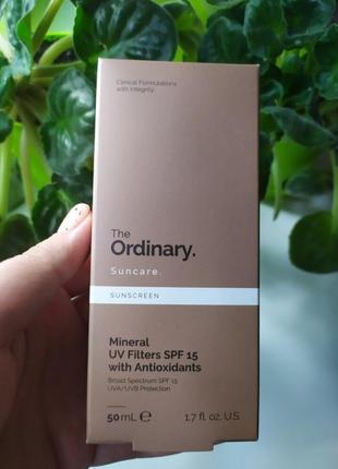 Минеральный солнцезащитный крем spf 15 с антиоксидантамиthe ordinary mineral uv filters spf15 with a