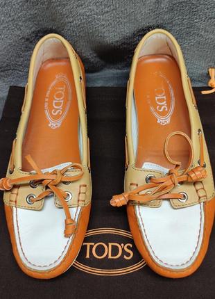 Tod's, італія, шкіряні жіночі туфлі, мокасини2 фото