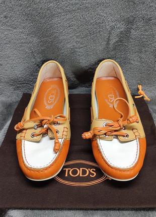 Tod's, італія, шкіряні жіночі туфлі, мокасини6 фото