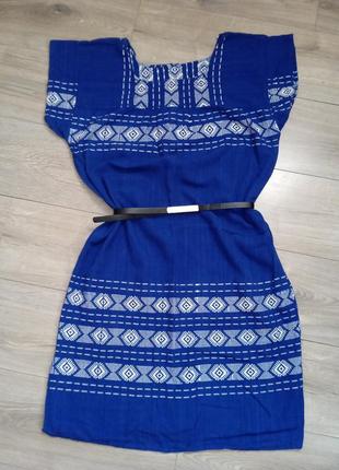 Платье вышиванка хлопок/лён нижняя размер +-50/52