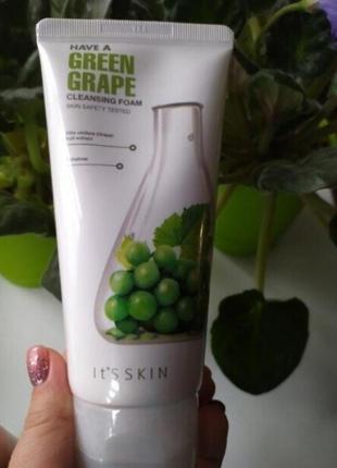 It's skin have a green grape cleansing foam пінка для вмивання зелений виноград