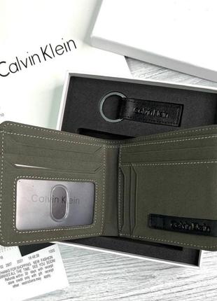 Чоловічий гаманець calvin klein чорний на подарунок / портмоне подарунковий набір2 фото