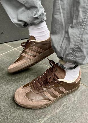 Стильні кросівки adidas samba og chocolate шоколадні1 фото