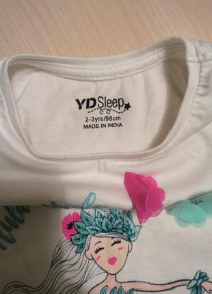 Піжама літня футболка шорти костюм для дівчинки 2-3 роки3 фото