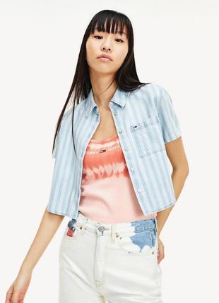 Укороченная рубашка, рубашка тенниска tommy hilfiger