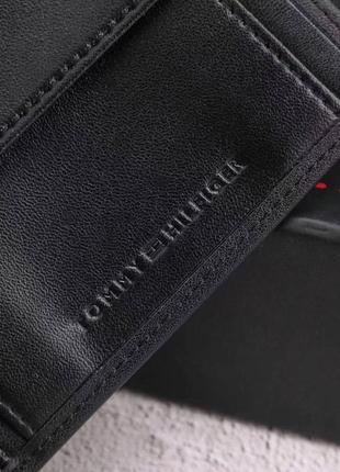 Подарунковий набір tommy hilfiger чоловічий ремінь + гаманець чорний / коричневий4 фото
