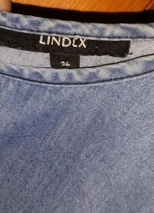Стильная блузка с баской  топ из облегчённого джинса lindex швеция р.s -xs5 фото