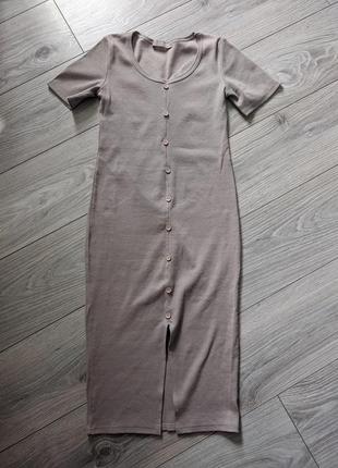 Плаття сукня в рубчик кавовий колір м3 фото