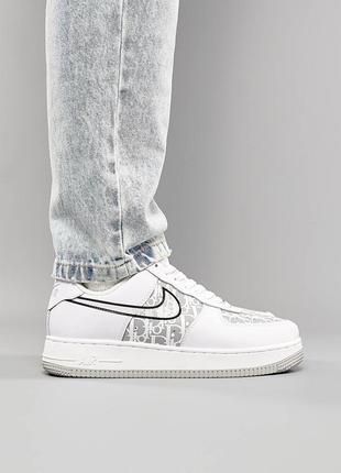 Чоловічі кросівки nike air force 1 x dior white grey,чоловіче взуття
