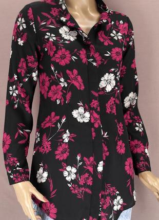 Красива подовжена блузка "boohoo" з квітковим принтом. розмір uk8/eur36 (s).2 фото