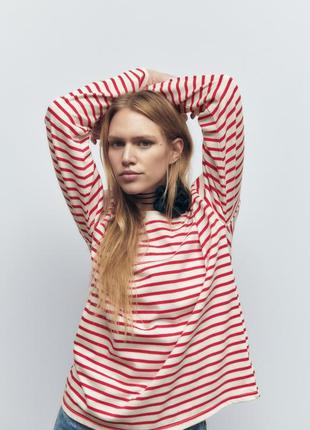 Бретонка плотный лонгслив zara p. s-m