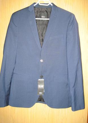 .новый синий пиджак " s.oliwer " w36 long шерсть 100% (дефект)6 фото