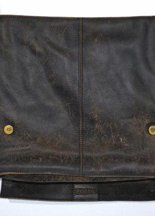 Кожаная сумка на плечо или через плечо fossil leather bag3 фото