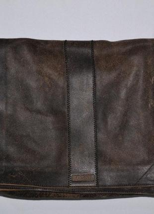 Кожаная сумка на плечо или через плечо fossil leather bag4 фото