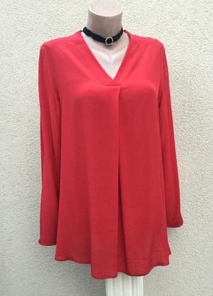 Красная блуза,рубаха,туника,шелк100%,peter hahn,оригинал,можно беременым