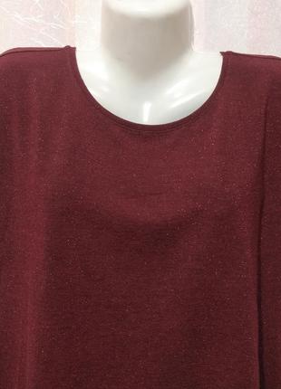 Вискозная блуза футболка с люрексом (пог 56-60см+)  564 фото