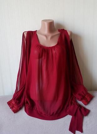 Вишневая блуза, от young blood, р. 12-14