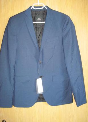 .новый синий пиджак " s.oliwer " w36 long шерсть 100%1 фото