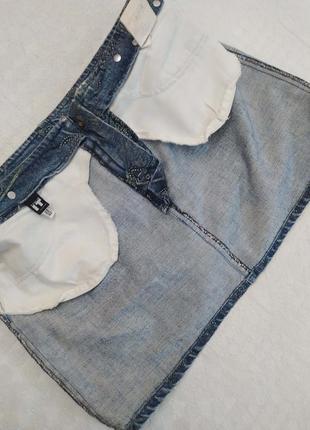 Юбка, джинсовая, мини, от versace, италия7 фото
