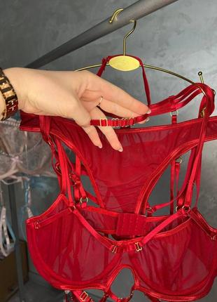 Комплект женского белья в бордовом цвете 🥰3 фото