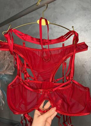 Комплект женского белья в бордовом цвете 🥰6 фото