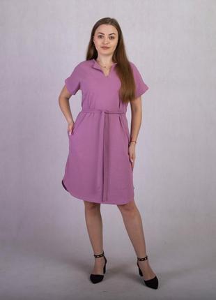 Летнее женское легкое платье пояс 3 расцветки рр 44-543 фото