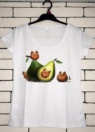 Женская футболка с принтом - авокадо, футболка с рисунком2 фото