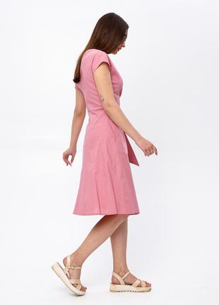 Летнее женское льняное платье на запах 42 - 52 размеры6 фото