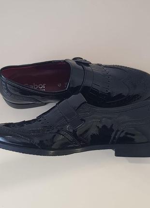 Лаковые туфли ботиночки gabor натуральная кожа в состоянии новых сток7 фото