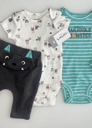 💙костюм-тройка (брюки, боди на короткий и длинный рукав) от американского бренда carter’s 💙