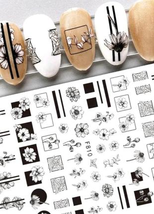 810 наклейки стикери для дизайну нігтів манікюру