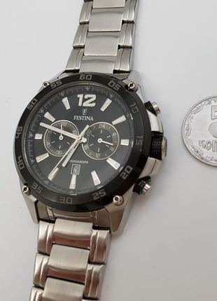 Великий годинник хронограф festina f16680/4, кварц, нержавіюча сталь.
