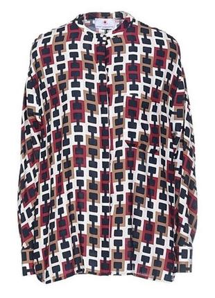 Шовкова блуза в клітинку брендова блуза herzen's angelegenheit дизайнерська блуза  max mara шелковая блуза