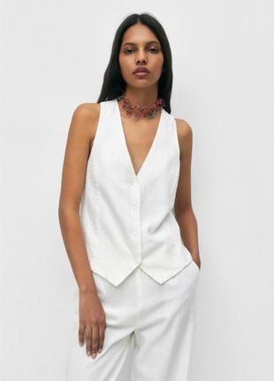 Елегантний жилет жилетка льон zara pull and bear