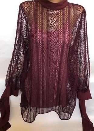 Шикарное бордовое платье с майкой