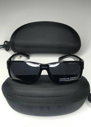 Чоловічі сонцезахисні окуляри porsche design полароїд polarized водійські чорний антиблік порше з поляризацією