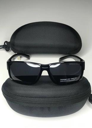 Мужские солнцезащитные очки porsche design полароид polarized водительские черный антиблик  порше с поляризаци