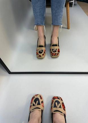 Эксклюзивные туфли из натуральной итальянской кожи и замша женские на каблуке платформе леопардовые4 фото