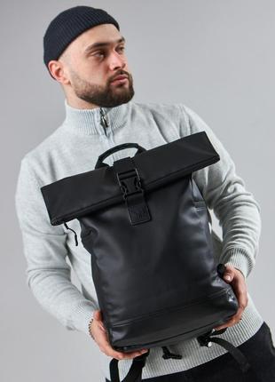 Міський рюкзак ролтоп для ноутбука rolltop для подорожей чорного кольору2 фото