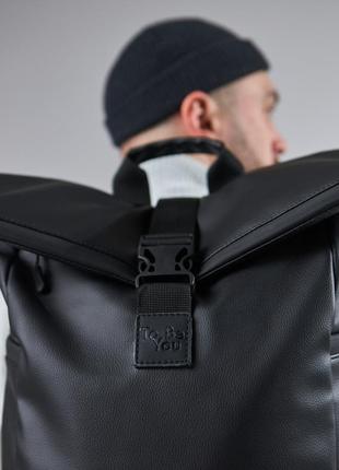 Городской рюкзак ролтоп для ноутбука rolltop для путешествий черного цвета9 фото