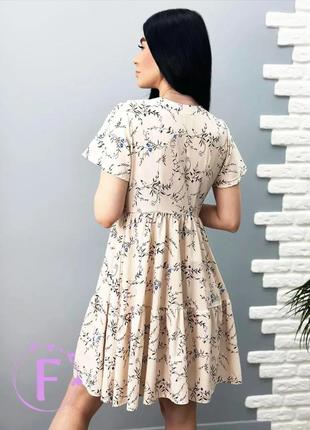 Женское летнее платье свободного кроя в цветочный принт2 фото