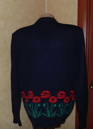 Красивый свитер с маками(смотрите замеры)4 фото
